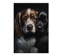 38x26cm/1000pcs Jigsaw Puzzles for Adults Jigsaw English Cocker Spaniel Duo Puzzles for Adults Brain Teaser Game Wall Art Christmas Birthday Gifts 38x26cm/1000pcs