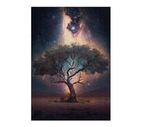 38x26cm/1000pcs Jigsaw Puzzles for Adults Jigsaw Galactic Tree in Desert Puzzles for Adults Brain Teaser Game Wall Art Christmas Birthday Gifts 38x26cm/1000pcs