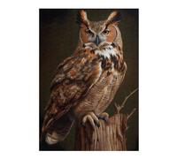 38x26cm/1000pcs Jigsaw Puzzles for Adults Jigsaw Great Horned Owl Puzzles for Adults Brain Teaser Game Wall Art Christmas Birthday Gifts 38x26cm/1000pcs