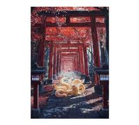 38x26cm/1000pcs Jigsaw Puzzles for Adults Jigsaw Guardian of The Thousand Torii Puzzles for Adults Brain Teaser Game Wall Art Christmas Birthday Gifts 38x26cm/1000pcs