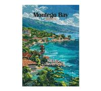 38x26cm/1000pcs Jigsaw Puzzles for Adults Jigsaw Montego Bay Jamaica Travel Puzzles for Adults Brain Teaser Game Wall Art Christmas Birthday Gifts 38x26cm/1000pcs