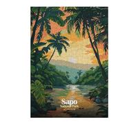 38x26cm/1000pcs Jigsaw Puzzles for Adults Jigsaw Sapo National Park, Liberia Illustration Puzzles for Adults Brain Teaser Game Wall Art Christmas Birthday Gifts 38x26cm/1000pcs