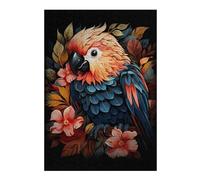 38x26cm/1000pcs Jigsaw Puzzles for Adults Jigsaw Stylish Parrot Painting Puzzles for Adults Brain Teaser Game Wall Art Christmas Birthday Gifts 38x26cm/1000pcs