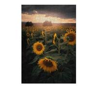 38x26cm/1000pcs Jigsaw Puzzles for Adults Jigsaw Sunflower Field Grey Cloud Puzzles for Adults DIY Toys Improve Memory Christmas Birthday Gifts 38x26cm/1000pcs