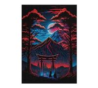 38x26cm/1000pcs Jigsaw Puzzles for Adults Jigsaw Torii Gate Under The Moonlit Sky Adult Puzzles Relaxing Games A Work of Art Fun at Home Activities, 38x26cm/1000pcs