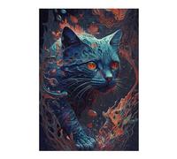 38x26cm/1000pcs Jigsaw Puzzles for Adults Jigsaw Whimsical Cat Artwork Puzzle for Adults Toy Wall Decor Difficult Challenge Christmas Birthday Gifts 38x26cm/1000pcs