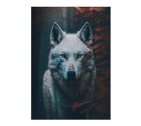 38x26cm/1000pcs Jigsaw Puzzles for Adults Jigsaw White Wolf in Autumn Forest Puzzle for Adults Toy Wall Decor Difficult Challenge Christmas Birthday Gifts 38x26cm/1000pcs
