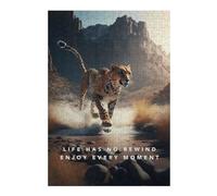 38x26cm/1000pcs Jigsaw Puzzles for Adults Jigsaw Wild Moment Cheetah's Sprint Jigsaw for Adults Family Game But Fun And Humorous Fun Activities at Home 38x26cm/1000pcs