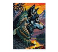 38x26cm/1000pcs Jigsaw Puzzles for Adults Jigsaw Wolf Eagle Landscape Jigsaw for Adults Family Game But Fun And Humorous Fun Activities at Home 38x26cm/1000pcs