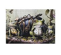 38x26cm/1000pcs Jigsaw Puzzles for Adults Journey Begins Frogs with Backpacks Teenagers Puzzles Hands-on Game Improve Memory Parent-child Interaction 38x26cm/1000pcs