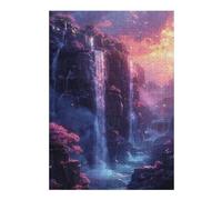 38x26cm/1000pcs Jigsaw Puzzles for Adults Magical Waterfall Puzzle for Adults Brain Teaser Game Presents for Women Parent-child Interaction 38x26cm/1000pcs