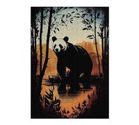 38x26cm/1000pcs Jigsaw Puzzles for Adults Panda Silhouette Adult Puzzles Brain Teaser Game Precision Cutting Difficult And Challenge 38x26cm/1000pcs