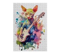 38x26cm/1000pcs Jigsaw Puzzles for Adults Peterbald Cat Watercolros Adult Puzzles Brain Teaser Game Precision Cutting Difficult And Challenge 38x26cm/1000pcs