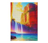 38x26cm/1000pcs Jigsaw Puzzles for Adults Rainbow Waterfall Landscape Puzzle for Adults Relax Games Hand Speed Race Difficult And Challenge 38x26cm/1000pcs