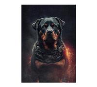 38x26cm/1000pcs Jigsaw Puzzles for Adults Rottweiler Fire Teenagers Puzzles DIY Toys Precision Cutting Parent-child Interaction 38x26cm/1000pcs