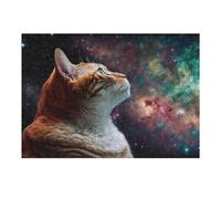 38x26cm/1000pcs Jigsaw Puzzles for Adults Space Cat Dreams Celestial Whiskers Jigsaw for Adults Family Games Presents for Women Parent-child Interaction 38x26cm/1000pcs