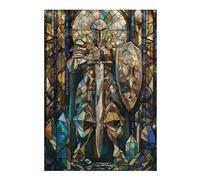 38x26cm/1000pcs Jigsaw Puzzles for Adults Stained Glass Sentinel Puzzles for Adults Hands-on Game Perfect Decoration Unique Gifts for Birthday And Christmas 38x26cm/1000pcs