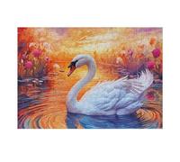 38x26cm/1000pcs Jigsaw Puzzles for Adults Swan Serenity A Vibrant Sunset Scene Jigsaw for Adults Relax Games For Family Fun for Is Ideal As A Gift 38x26cm/1000pcs