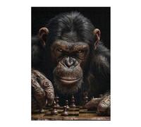 38x26cm/1000pcs Jigsaw Puzzles for Adults Teenagerss Chimpanzee Chess Jigsaw Puzzle Relaxing Games Analysis And Logic Birthday And Unique Gifts 38x26cm/1000pcs