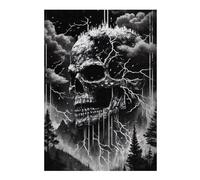 38x26cm/1000pcs Jigsaw Puzzles for Adults Teenagerss Thundering Skull Stormscape Puzzles for Adults Family Game Difficult Challenge for Is Ideal As A Gift 38x26cm/1000pcs