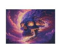 38x26cm/1000pcs Jigsaw Puzzles for Adults Thunderstorm Skull Artwork -1 Teenagers Puzzles Family Game Hand Speed Race Unique Gifts for Birthday And Christmas 38x26cm/1000pcs