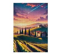 38x26cm/1000pcs Jigsaw Puzzles for Adults Tuscan Vineyard Village Puzzle for Adults Brain Teaser Game Presents for Women Parent-child Interaction 38x26cm/1000pcs