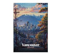 38x26cm/1000pcs Jigsaw Puzzles for Adults Vancouver Cityscape Puzzles for Adults Hands-on Game Perfect Decoration Unique Gifts for Birthday And Christmas 38x26cm/1000pcs