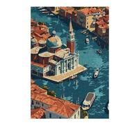 38x26cm/1000pcs Jigsaw Puzzles for Adults Venice from Above Jigsaw Puzzle Hands-on Game Wall Art Unique Gifts for Birthday And Christmas 38x26cm/1000pcs