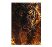 38x26cm/1000pcs Jigsaw Puzzles for Adults Wild Tiger on Fire Teenagers Puzzles DIY Toys Precision Cutting Parent-child Interaction 38x26cm/1000pcs