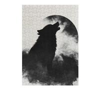 38x26cm/1000pcs Jigsaw Puzzles for Adults Wolf Howling at The Moon Puzzles for Adults Family Games Wall Decoration Parent-child Interaction 38x26cm/1000pcs