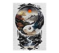 38x26cm/1000pcs Jigsaw Puzzles for Adults Yin Yang Landscape Puzzles for Adults Hands-on Game Perfect Decoration Unique Gifts for Birthday And Christmas 38x26cm/1000pcs