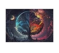 38x26cm/1000pcs Jigsaw Puzzles for Adults Yin-Yang Tree Cosmic Harmony Jigsaw for Adults Relax Games For Family Fun for Is Ideal As A Gift 38x26cm/1000pcs