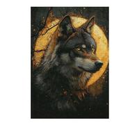 38x26cm/1000pcs Jigsaw Puzzles for Teenagerss Alpha Wolf Under Full Moon Jigsaws for Adults Toy Wall Decor Difficult Hard Help The Brain Exercise 38x26cm/1000pcs