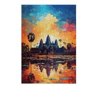 38x26cm/1000pcs Jigsaw Puzzles for Teenagerss Angkor Wat Reflections -1 Jigsaw for Adults Anti-Stress Toys Perfect Decoration Help The Brain Exercise 38x26cm/1000pcs