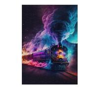 38x26cm/1000pcs Jigsaw Puzzles for Teenagerss Colorful Steam Train Journey Jigsaw for Adults Fun Games A Work of Art Christmas Birthday Gifts 38x26cm/1000pcs