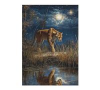 38x26cm/1000pcs Jigsaw Puzzles for Teenagerss Cougar by The Water Jigsaw for Adults Family Game Difficult Hard Christmas Birthday Gifts 38x26cm/1000pcs