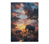 38x26cm/1000pcs Jigsaw Puzzles for Teenagerss Elephants Nature SynthWave Jigsaws for Adults Fun Games For Family Fun Challenging Game Gifts 38x26cm/1000pcs