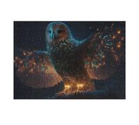 38x26cm/1000pcs Jigsaw Puzzles for Teenagerss Enchanted Glowing Owl Artwork Jigsaw Puzzle Toy Wall Decor Difficult Hard Unique Birthday And Xmas Gifts 38x26cm/1000pcs