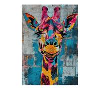 38x26cm/1000pcs Jigsaw Puzzles for Teenagerss Expressive Giraffe Puzzles for Adults Hands-on Game Difficult Challenge Help The Brain Exercise 38x26cm/1000pcs