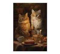 38x26cm/1000pcs Jigsaw Puzzles for Teenagerss Fat Cats Dinner Kitchen Puzzles for Adults Hands-on Game Difficult Challenge Help The Brain Exercise 38x26cm/1000pcs