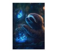 38x26cm/1000pcs Jigsaw Puzzles for Teenagerss Glowing Butterfly Sloth Puzzles for Adults Hands-on Game Difficult Challenge Help The Brain Exercise 38x26cm/1000pcs