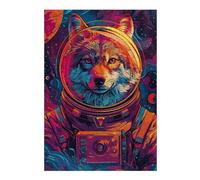 38x26cm/1000pcs Jigsaw Puzzles for Teenagerss Jigsaw Astronaut Space Wolf Jigsaw for Adults Relaxing Games Improve Memory Unique Birthday And Gifts 38x26cm/1000pcs