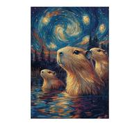 38x26cm/1000pcs Jigsaw Puzzles for Teenagerss Jigsaw Capybara Under Starry Night Jigsaw Anti-Stress Toys But Fun And Humorous for Birthday, Chrismas 38x26cm/1000pcs