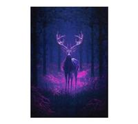 38x26cm/1000pcs Jigsaw Puzzles for Teenagerss Jigsaw Deer Neon Light Forest Jigsaw Anti-Stress Toys But Fun And Humorous for Birthday, Chrismas 38x26cm/1000pcs