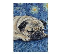 38x26cm/1000pcs Jigsaw Puzzles for Teenagerss Jigsaw Pug Sleeping Starry Night Painting Jigsaw for Adults Relaxing Games Improve Memory Unique Birthday And Gifts 38x26cm/1000pcs