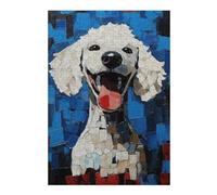 38x26cm/1000pcs Jigsaw Puzzles for Teenagerss Jigsaw Smiling Poodle Painting Jigsaw for Adults Relaxing Games Improve Memory Unique Birthday And Gifts 38x26cm/1000pcs