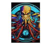 38x26cm/1000pcs Jigsaw Puzzles for Teenagerss Octopus Drummer Cosmic Rhythm Master Puzzle for Adults Family Games But Fun And Humorous Deal As Gifts for The Whole Family 38x26cm/1000pcs