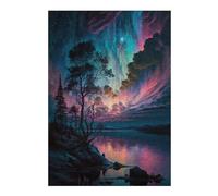 38x26cm/1000pcs Jigsaw Puzzles for Teenagerss Purple Blue Sky Over Lake Puzzles for Adults Hands-on Game Difficult Challenge Help The Brain Exercise 38x26cm/1000pcs