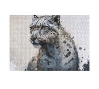 38x26cm/1000pcs Jigsaw Puzzles for Teenagerss Snow Leopard Majestic Wild Beauty Jigsaw Relax Games But Fun And Humorous Unique Birthday And Xmas Gifts 38x26cm/1000pcs