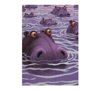 38x26cm/1000pcs Jigsaw Puzzles for Teenagerss Surprised Hippos Teenagers Puzzles Relax Games Perfect Decoration Stress Reduction Gifts 38x26cm/1000pcs